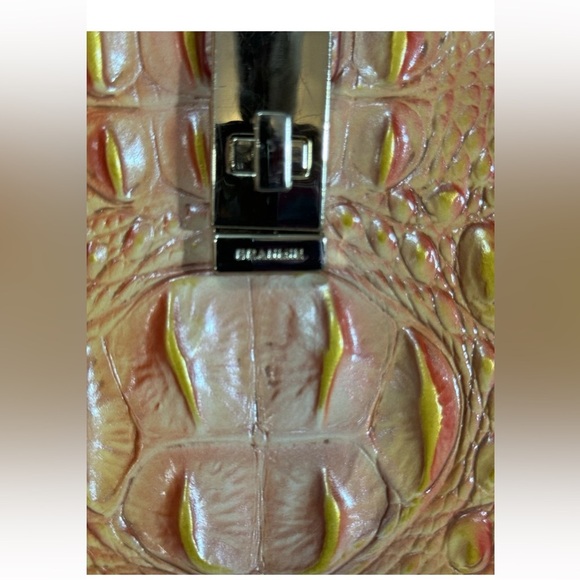 Brahmin Red and Orange Croc-Embossed Women's Bag - Picture 5 of 12